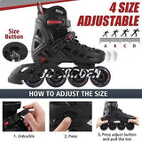 Inline Skates for Women Men, 4 Sizes Adjustable Roller Skates with Full Light...