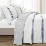 Lush Decor Comforter Farmhouse Stripe, Full/Queen, Navy Comforter Set