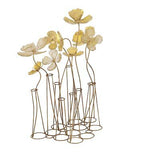 Deco 79 Metal Floral Decorative Sculpture Home Decor Statue with Wire Vases a...