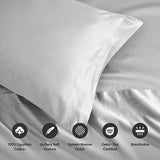 Superior 1500-Thread Count Egyptian Cotton Solid Pillowcase Set, King, Platinum