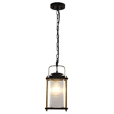 Outdoor Hanging Porch Light Waterproof Black and Gold Outdoor Pendant Lights ...