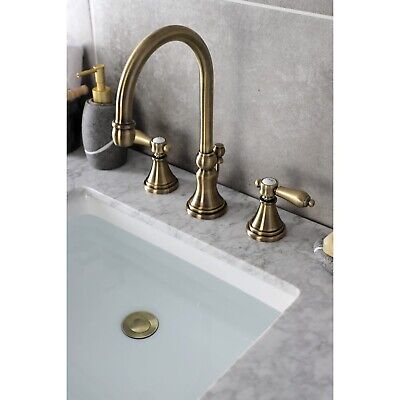 Kingston Brass KS2980BAL Heirloom Widespread Bathroom Faucet, Matte Black, 13...