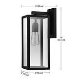 Globe Electric 44176 Bowery 1-Light Outdoor Indoor Wall Sconce, Matte Black, ...