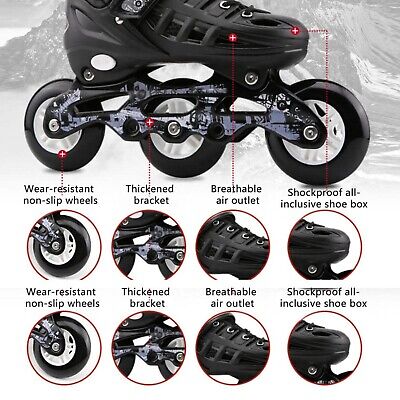 Adjustable Inline Skates Speed Racing Skates for Teenagers and Adults 3-Wheel...