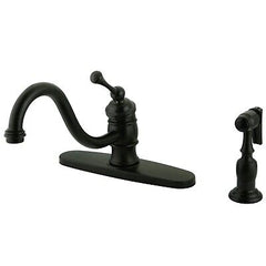 Kingston Brass EB3575BLBS Vintage Kitchen Faucet with Single Handle and Spray...