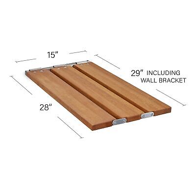 29 inch Malibu Removable Tri-Fold Bathtub Bench Seat, Teak Wood