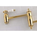 Kingston Brass KS3102PL Restoration Pot Filler, Polished Brass, 20 x 2.63 x 8