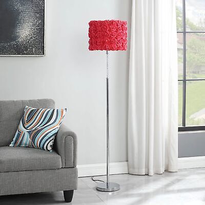 ORE HBL2800 Roses in Bloom Acrylic/Metal Floor Lamp, Red, 63"