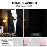 Deconovo Total Blackout Curtains Linen Curtains Room Darkening Curtains with ...