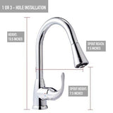 Amazon Basics AB-KF709-PC Pull-Down Kitchen Faucet, Polished Chrome