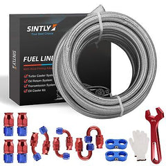 10AN 16FT PTFE Fuel Line Hose Kit 1/2 Inch AN10 E85 Stainless Steel Braided F...