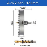 (6-1/2''|165mm) Heavy Duty Carbide Hole Saw with 2 Pilot Drill Bits, Hole Cut...