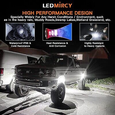 LED Rock Lights White 20PCS for Off Road Truck RZR Auto Car Boat ATV SUV Wate...