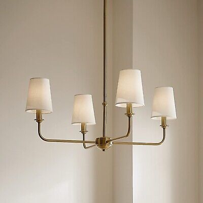 Kichler Pallas 4-Light Mini Chandelier in Brushed Natural Brass, Classic Ceil...