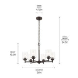 KICHLER Winslow 26" Chandelier Industrial 6 Light CeilingFixture with Clear S...