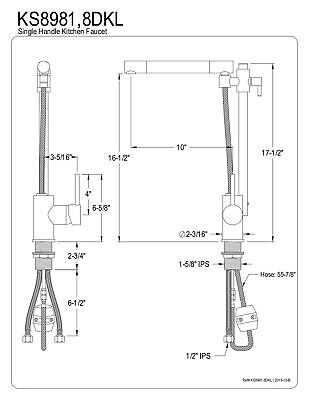 Kingston Brass KS8981DKL Concord Pull-Out Sprayer Kitchen Faucet, 9-1/8", Pol...