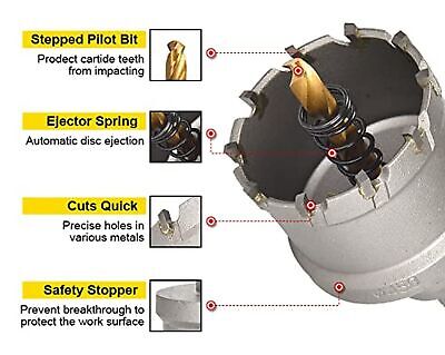 (6-1/2''|165mm) Heavy Duty Carbide Hole Saw with 2 Pilot Drill Bits, Hole Cut...