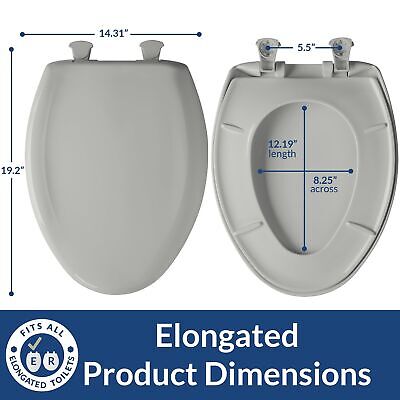 Bemis 1200SLOWT 464 Toilet Seat will Slow Close, Never Loosen and Easily Remo...