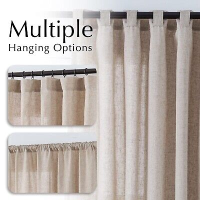 jinchan Linen Blend Curtains for Living Room 120 Inch Length Extra Long Taupe...