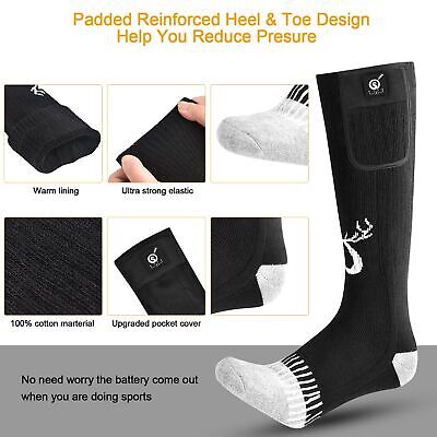 Upgraded Rechargeable Electric Heated Socks,7.4V 2200mAh Battery Powered Cold...