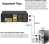 CKL HDMI KVM 2 Port 4K 30Hz Dual Monitor Extended Display (CKL-922HUA)