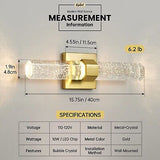 Bathroom Sconce Wall Lighting - Modern Gold Wall Sconce Crystal Wall Light 30...