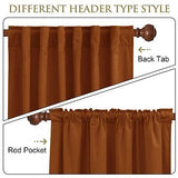 StangH Velvet Curtains 108 inches Long for Living Room, Burnt Orange Heavy Th...