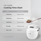 CUCKOO CR-1020F | 10-Cup (Uncooked) Micom Rice Cooker | 10 Cups, White/Silver