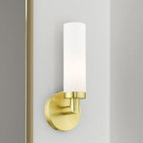 Livex Lighting Aero 1 Light Wall Sconce Satin Brass Finish, 4.25 x 11