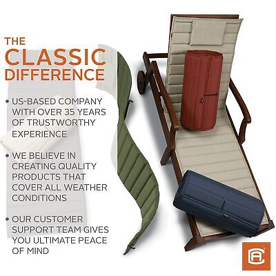 Classic Accessories Storigami Water-Resistant 80 x 26 Inch Chaise Lounge Cush...