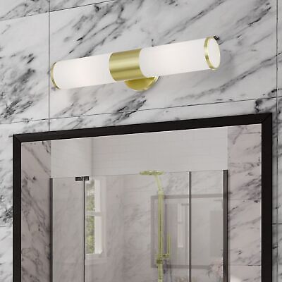 Livex Lighting 16562-12 Lindale 2 Light ADA Vanity Sconce, Satin Brass, 4.25 ...