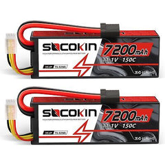 3S Lipo Battery 11.1V 7200mAh 150C RC Lipo Battery Hard Case with TR Plug for...