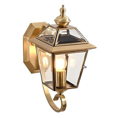 13.7in Copper Porch Light Oil-Rubbed Brass Outdoor Wall Lights with Beveled G...