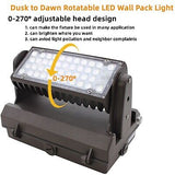 Dusk to Dawn 80W Rotatable LED Wall Pack Light, 5000K 10000LM 400-600W HPS/HI...