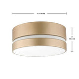 Globe Electric 60754 2-Light Flush Mount Ceiling Light, Soft Gold, Inner Fros...