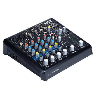 Alto TrueMix 600 Audio Mixer with 2 XLR Mic Ins, USB Audio Interface and Blue...