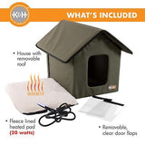 K&H Pet Products Outdoor Heated Kitty House, Outdoor Cat House for Outside Co...