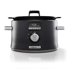 Calphalon Slow Cooker with Digital Timer and one size, Dark Stainless Steel