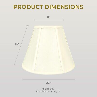 Royal Designs Deep Empire Lamp Shade, Eggshell, 11 x 22 x 16