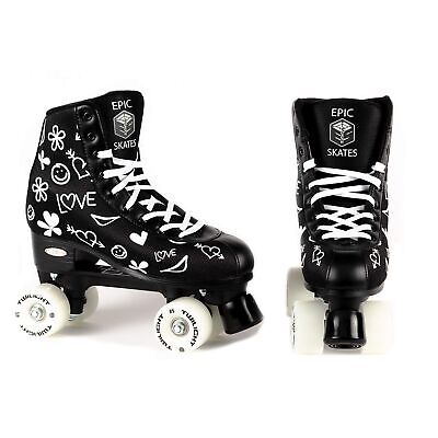 Epic Skates Epic Skates Womens Luv Quad Roller Skates , Black/White