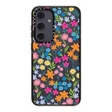 CASETiFY Impact Galaxy S24+ Case - Bright Spring Flowers - Clear Black