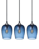 ARIAMOTION Glass Pendant Lights Kitchen Island Blue Modern Light Fixtures Cei...