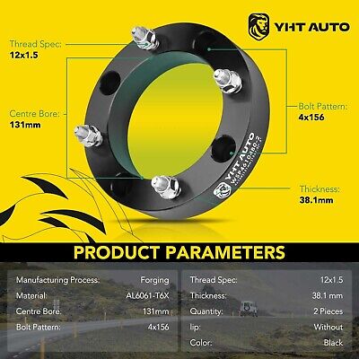 YHTAUTO 4x156mm Wheel Spacers 1.5 inch Compatible with Polaris RZR 2013-2017,...