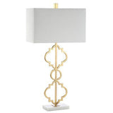 JONATHAN Y JYL3072A Selina 32" Iron Ogee Trellis Modern LED Table Lamp Contem...