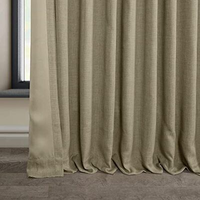 HPD Half Price Drapes Faux Linen Room Darkening 100W x 108L, Nomad Tan