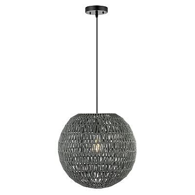 JONATHAN Y JYL6503D Luna 15.75" 1-Light Bohemian Modern Woven Rattan/Iron LED...