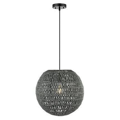 JONATHAN Y JYL6503D Luna 15.75" 1-Light Bohemian Modern Woven Rattan/Iron LED...