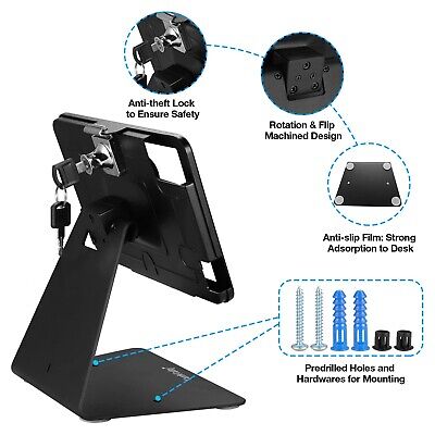 Desktop Anti-Theft Security Kiosk POS Stand Holder Enclosure with Lock and Ke...