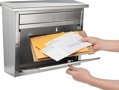 Architectural Mailboxes Maya Stainless Steel, Locking, Wall Mount Mailbox, 24...