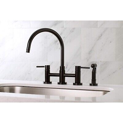 Kingston Brass KS8275DLBS Concord Bridge Kitchen Faucet, Oil Rubbed Bronze